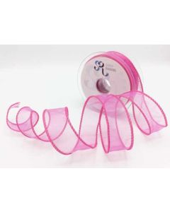 50mm Wired Edge Shocking Pink