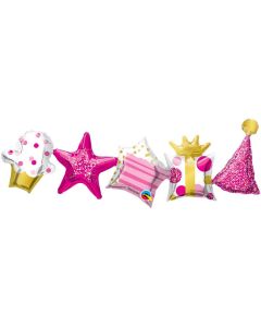 Birthday Balloon Garland Pink Air fill
