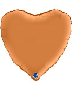 18" Satin Caramel Heart Foil Balloon Grabo