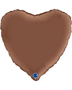 18" Satin Chocolate Heart Foil Balloon Grabo