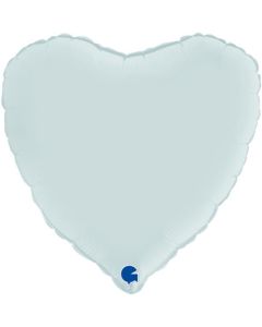 18" Satin Pastel Blue Heart Foil Balloon Grabo