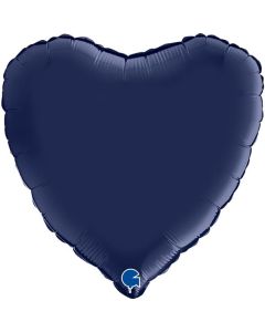 Heart 18" Satin Blue Navy - Foil Balloon - 180S02BN-P