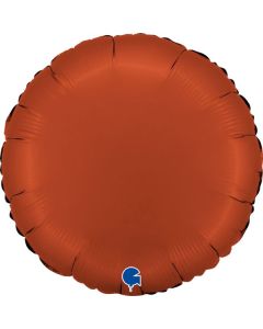 18" Satin Red Brick Round Foil Grabo