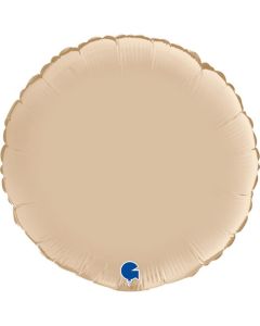 18" Satin Cream Round Foil Balloon Grabo