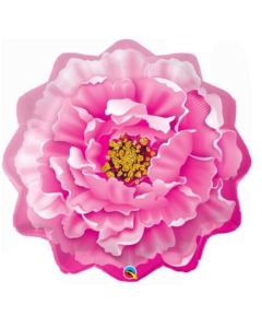 33" Pink Peony Shape Foil Balloon Qualatex