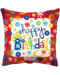 9" Happy Birthday Swirls - Flat Kaleidoscope