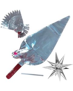 LARGE HELIUM STARBURST BALLOON SILVER - STAR-40"-L-SILVER/1