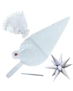 Large 40" Starburst Foil Balloon White