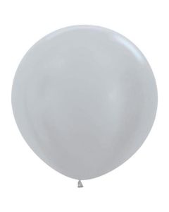 36" Satin Silver Latex 2pk Sempertex