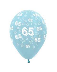 12" Age 65 Blue Mix Stars Latex 25pk Sempertex
