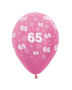 12" Age 65 Pink Flowers Latex 25pk Sempertex