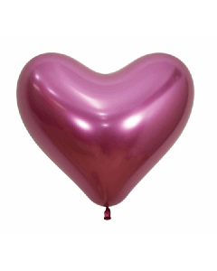 14" Reflex Fuschia Heart Latex 50pk Sempertex