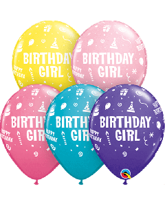 11" Special Mix Birthday Girl Latex 25pk Qualatex