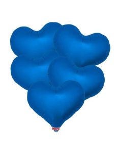 14" Metallic Blue Jelly Heart Foil Balloon Unpackaged Pk5