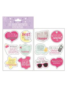Pink Baby Shower Baby Stickers Fun House