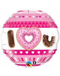 18" I Heart U Donuts Foil Balloon Qualatex