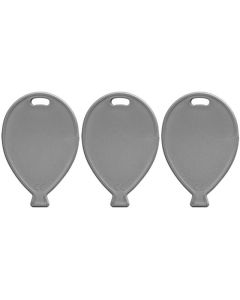 Silver Plastic Balloon Shape Weight 100pk Oaktree