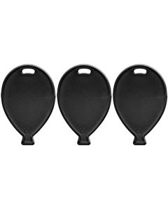 Black Plastic Balloon Shape Weight 50pk Oaktree