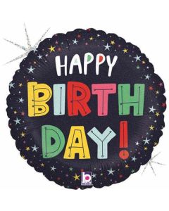 9" BIRTHDAY COLORFUL STARS - 22123GH