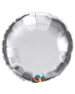 9" Silver Round Air-Fill Foil Balloon Unpackaged Qualatex