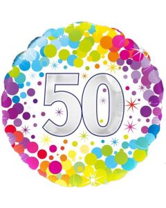 18" FOIL 50TH COLOURFUL CONFETTI BIRTHDAY - 226973/1