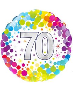 18" FOIL 70TH COLOURFUL CONFETTI BIRTHDAY - 227000/1
