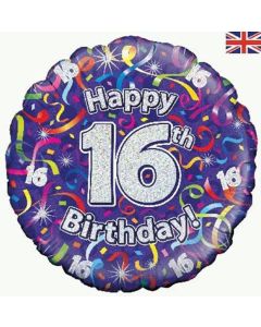 18" FOIL 16TH BIRTHDAY STREAMERS HOLOGRAPHIC - 227376/1