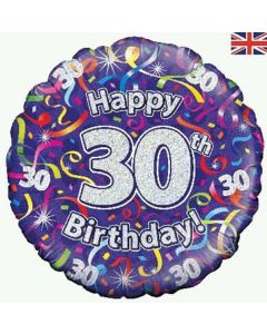 18" FOIL 30TH BIRTHDAY STREAMERS HOLOGRAPHIC - 227406/1