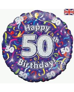 18" FOIL 50TH BIRTHDAY STREAMERS HOLOGRAPHIC - 227420/1