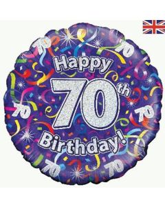 18" FOIL 70TH BIRTHDAY STREAMERS HOLOGRAPHIC - 227451/1