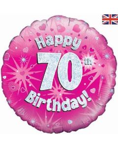 18" FOIL HAPPY 70TH BIRTHDAY PINK HOLOGRAPHIC - 227765/1