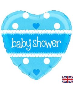 18" FOIL BABY SHOWER HEART BLUE HOLOGRAPHIC - 228175/1