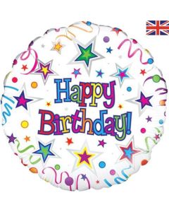 18" FOIL HAPPY BIRTHDAY RIBBON & STARS - 228489/1