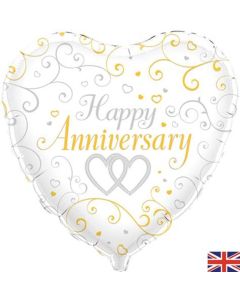 18" Gold & Silver Anniversary Heart Foil Oaktree