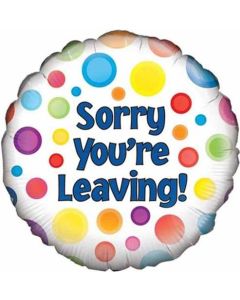 18" Multi Coloured Sorry You're Leaving Round Foil Oaktree