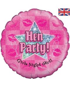 18" Hen Party Holographic Foil Balloon Oaktree