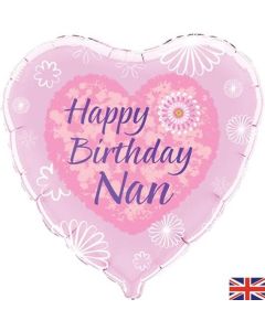 18" Pink Birthday Nan Heart Foil Oaktree