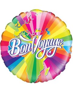 18" Multi Coloured Bon Voyage Round Foil Oaktree