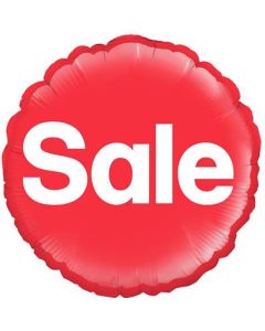 18" Red & White Sale Round Foil Oaktree