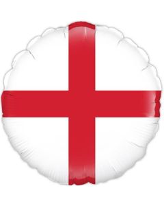 18" Red & White St George Cross Round Foil Oaktree
