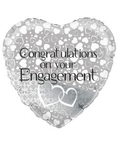 18" FOIL ENTWINED HEARTS ENGAGEMENT HEART - 229226/1