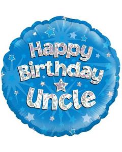 18" Blue Uncle Birthday Holographic Round Foil Oaktree