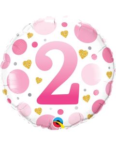 18" Age 2 Pink Dots