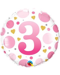 18" Age 3 Pink Dots