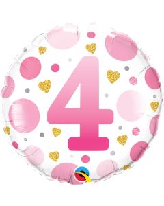 18" Age 4 Pink Dots