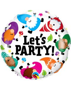18" Let's Party! Gnomes Round Foil Balloon Qualatex