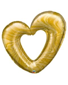 42" Open Heart Marble Gold Qualatex