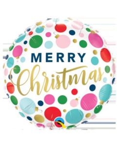 Merry Christmas Dots Foil 18" Qualatex