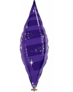 38" Purple Swirl Taper Foil Balloon Unpackaged Qualatex
