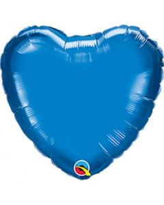 4" Sapphire Blue Heart Air-Fill Foil Balloon Unpackaged Qualatex